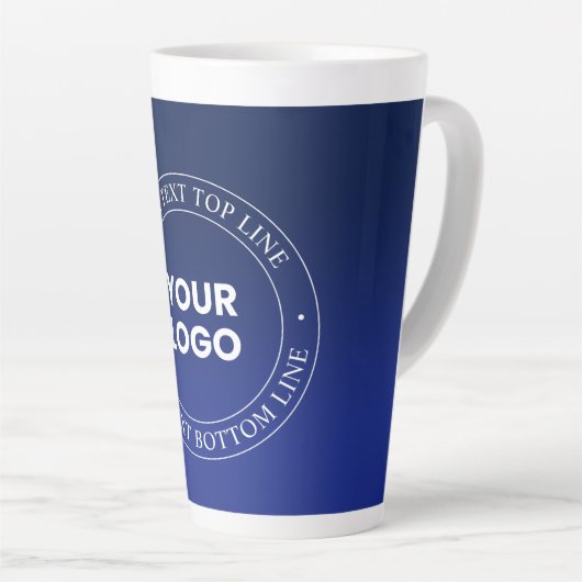 Tasse Latte Remplacement et texte faciles du logo | Dégradé bl (Angle droit)