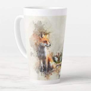 Tasse Latte Renard dans la peinture sauvage