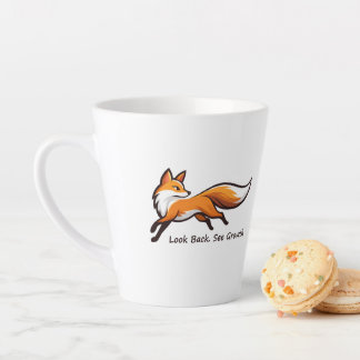 Tasse Latte Renard Élégant en Course "Regarde en arrière. Vois