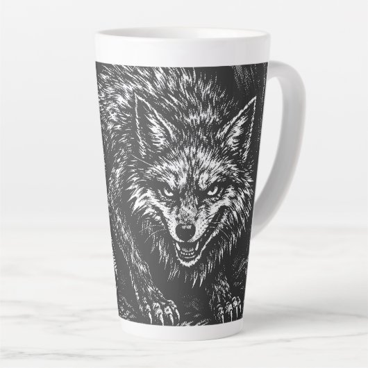 Tasse Latte Renard rusé de la forêt — par BurnsInHell (Angle droit)