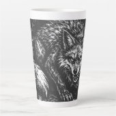 Tasse Latte Renard rusé de la forêt — par BurnsInHell (Devant)