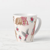 Tasse Latte Rennes adorables, oiseaux, fleurs (Angle droit)