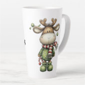 Tasse Latte Rennes de Noël mignons (Angle droit)