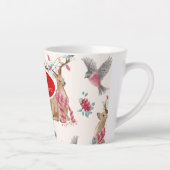 Tasse Latte Rennes, Oiseaux, Fleurs (Droite)