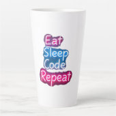 Tasse Latte Répéter le code du sommeil (Devant)
