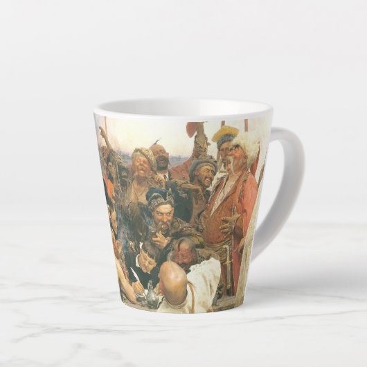 Tasse Latte Réponse de Zaporozhian Cossacks-Ilya Repin Small (Angle droit)