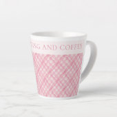 Tasse Latte REQUÊTE EN COCHETTE EN COUPE + Texte / Broussailla (Angle droit)