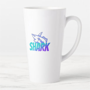 Tasse Latte Requin Design de prédateur océanique audacieux p