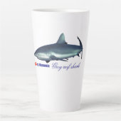 Tasse Latte requin gris cool (Devant)