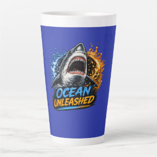 Tasse Latte Requin Ocean Unleashed – Éclaboussure Audacieuse B
