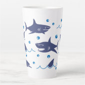 Tasse Latte Requins et vagues Amateurs de requins (Devant)