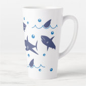 Tasse Latte Requins et vagues Amateurs de requins (Droite)
