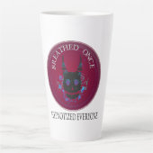 Tasse Latte Respiré une fois : Crâne de démon hypnotique (Devant)