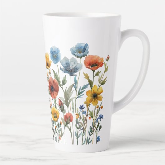 Tasse Latte Ressort aquarelle Fleurs sauvages-67548 (Droite)
