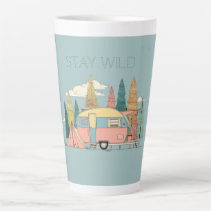 Tasse Latte Reste Sauvage Campeur – Jolie Étiquette Cadeau pou