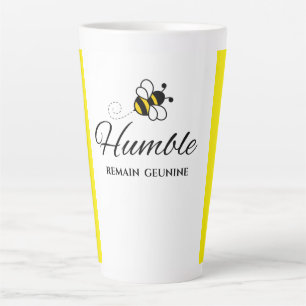 Tasse Latte RESTEZ AUTHENTIQUE ABEILLE HUMBLE Blanc Jaune Cér