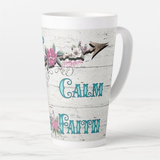 Tasse Latte Restez calme Ayez foi (Angle droit)