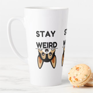 Tasse Latte Restez Drôle Étrange Terrier de Boston Dessin Anim