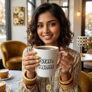 Tasse Latte Restez Positif