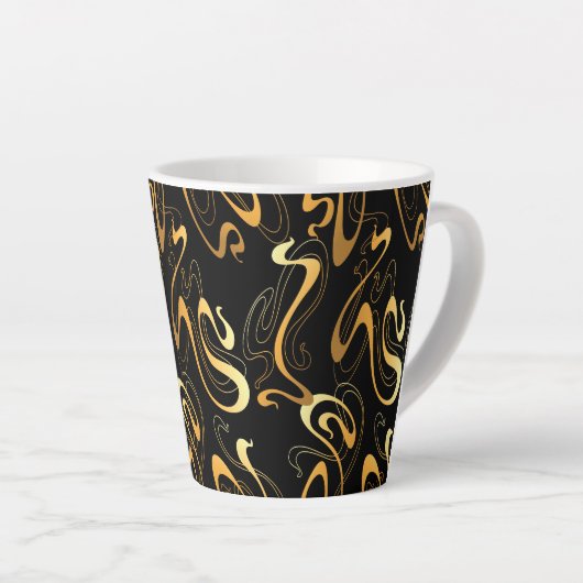 Tasse Latte Résumé Jaune (Angle droit)