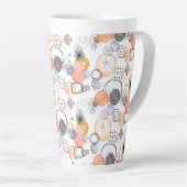 Tasse Latte Résumé moderne Joli Motif Doodle rose (Angle droit)
