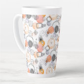 Tasse Latte Résumé moderne Joli Motif Doodle rose (Angle gauche)