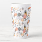 Tasse Latte Résumé moderne Joli Motif Doodle rose (Devant)