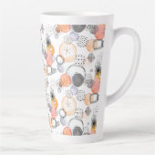 Tasse Latte Résumé moderne Joli Motif Doodle rose (Droite)