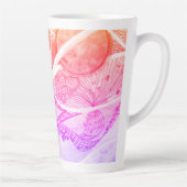 Tasse Latte Résumé moderne Planètes noires et roses Espace (Droite)