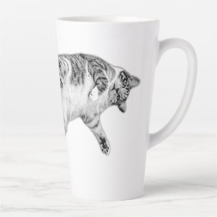 Tasse Latte Retourner en noir et blanc