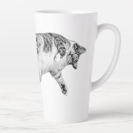 Tasse Latte Retourner en noir et blanc (Droite)