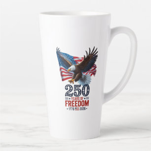 Tasse Latte Rétro 250 Ans de Liberté USA Patriotique 4 Juillet