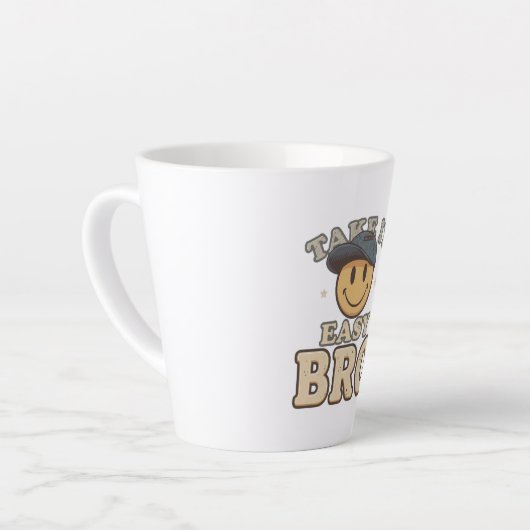 Tasse Latte Retro 90s Smiley with a Hat (Angle gauche)