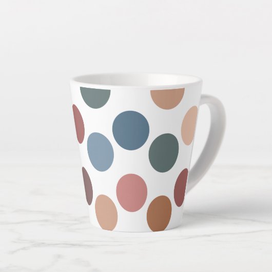 Tasse Latte Retro Aesthetic Muted Color Spots (Angle droit)