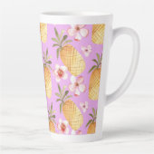 Tasse Latte Retro ananas tropical imprimé sur arrière - plan l (Droite)