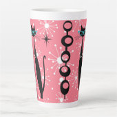 Tasse Latte Retro Atomique Moyen Siècle moderne Cool Star de c (Devant)