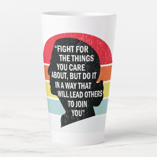 Tasse Latte Retro Combat Pour Les Choses Qui Vous Intéressent (Devant)