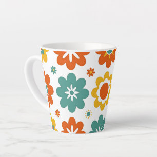 Tasse Latte Rétro Fleur Géométrique Pouvoir des Années 70 Bohè