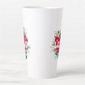 Tasse Latte Retro Floral Heart Love Red Valentine's Day (Devant)