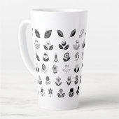 Tasse Latte retro-flowers-leaf-flower-vintage (Angle gauche)