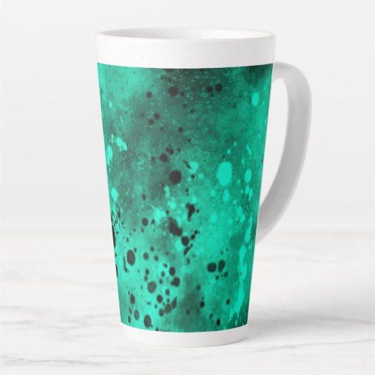 Tasse Latte Retro Green Paint Splatter (Angle droit)