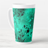 Tasse Latte Retro Green Paint Splatter (Angle gauche)
