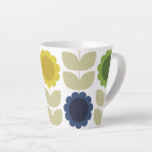 Tasse Latte Retro Groovy Summer Flowers Stems (Angle droit)