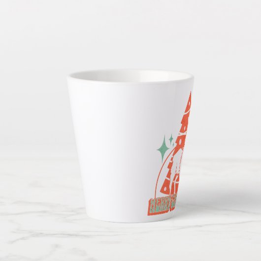 Tasse Latte Retro Llama Alpaca Caractère animal de Noël (Devant)