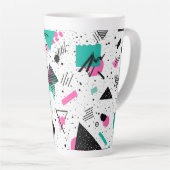 Tasse Latte Retro Memphis Geometric Pattern (Angle droit)