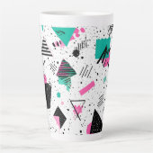 Tasse Latte Retro Memphis Geometric Pattern (Devant)