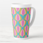 Tasse Latte Retro Ogee Blue Orange Pink (Angle droit)