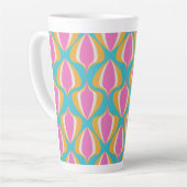 Tasse Latte Retro Ogee Blue Orange Pink (Angle gauche)