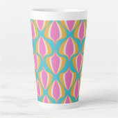 Tasse Latte Retro Ogee Blue Orange Pink (Devant)