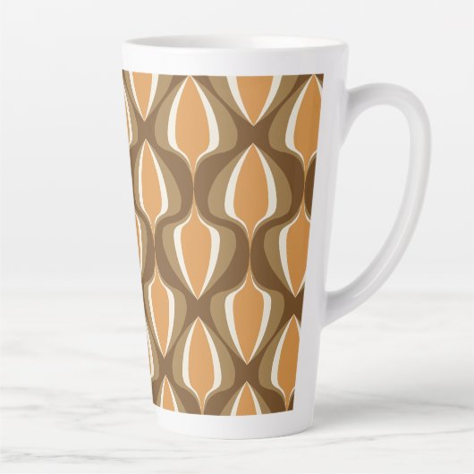 Tasse Latte Retro Ogee Brown (Droite)